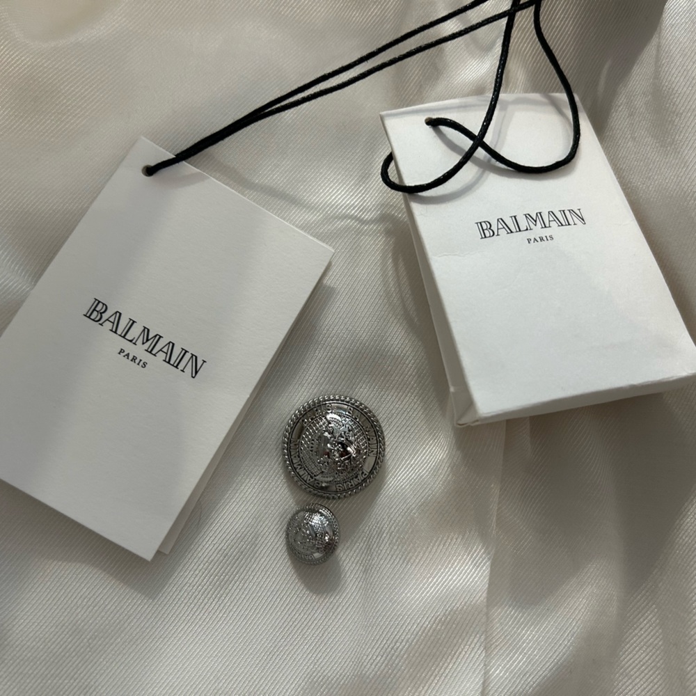 BALMAIN White Double-Breasted Wool Coat, size FR38 (US8) - Picture 7 of 12